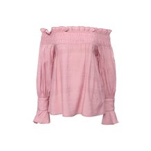 LOST INK  BARDOT TEXTURED PINK TOP