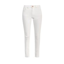 LOST INK  MID RISE SKINNY IN WHITE ROSE WITH RIPS